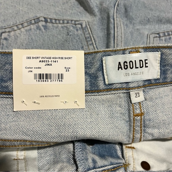 Agolde Dee Vintage High Rise Shorts Denim Size 23 Style 30630 - Picture 6 of 8